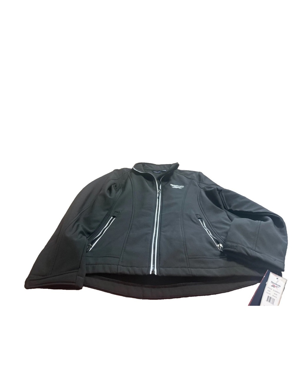 Reebok NWT Women's Black Softshell Full Zip Jacket w/ Pockets Size Medium
